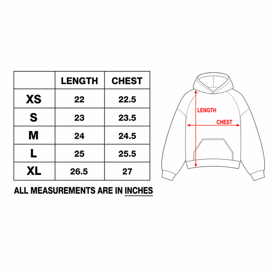 DAILY LOAD HOODIE size guide