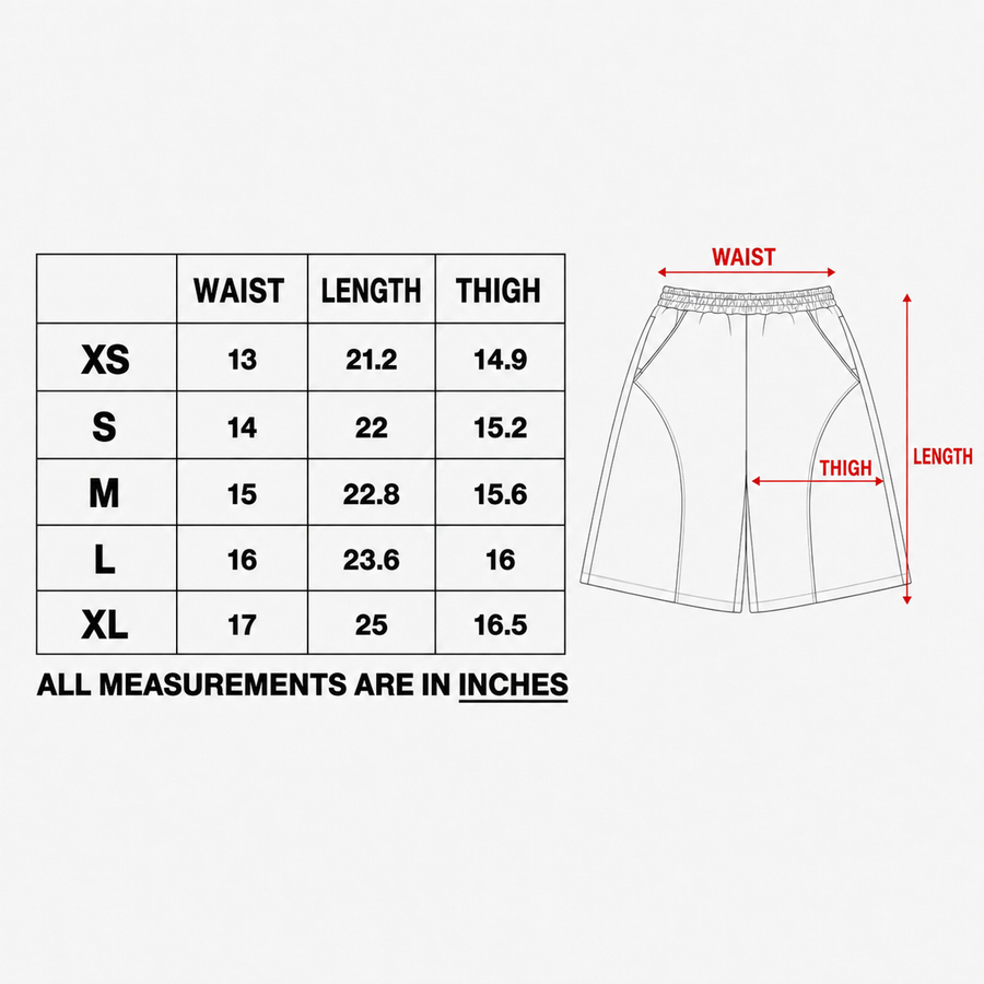 CAMO UTILITY SHORT size guide